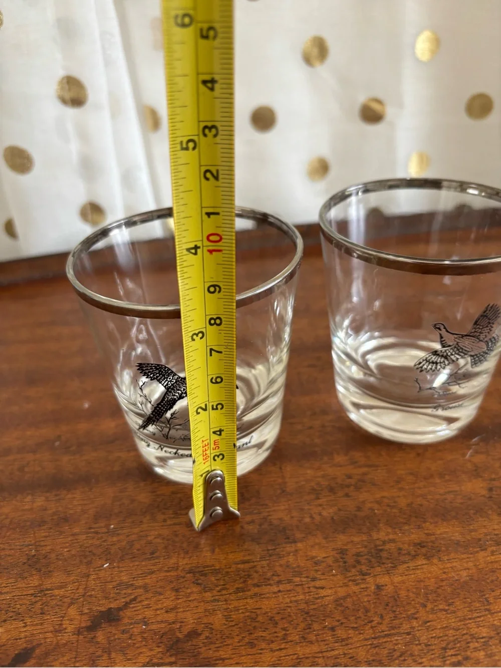 Vintage Federal Glass “Sportsman” Grouse and Pheasant Whiskey Barware Glasses